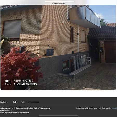 Moderne Ferienwohnung Neckarschleife Mit Klimaanlage Kirchheim am Neckar Eksteriør billede